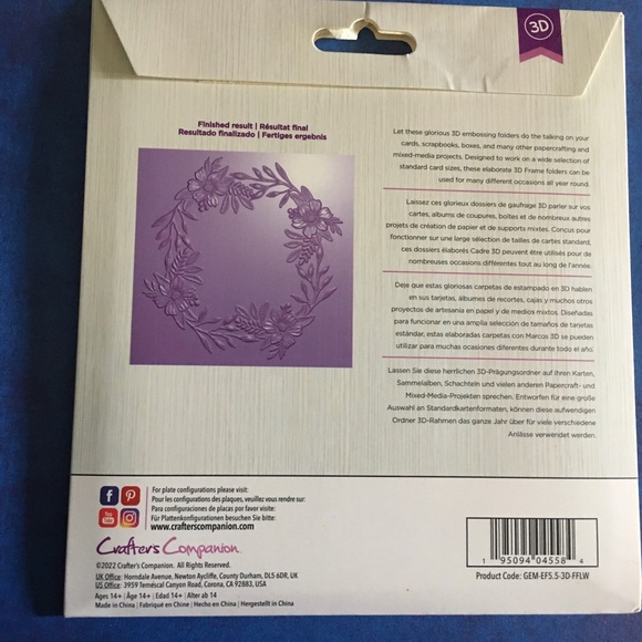 Gemini Fancy Floral Wreath 3D‎ Embossing Folder - Picture 3 of 5